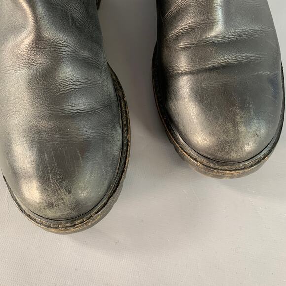 FENDI Size 9 Black Leather Shearling Lined Pull On Buckle Boots main image 7